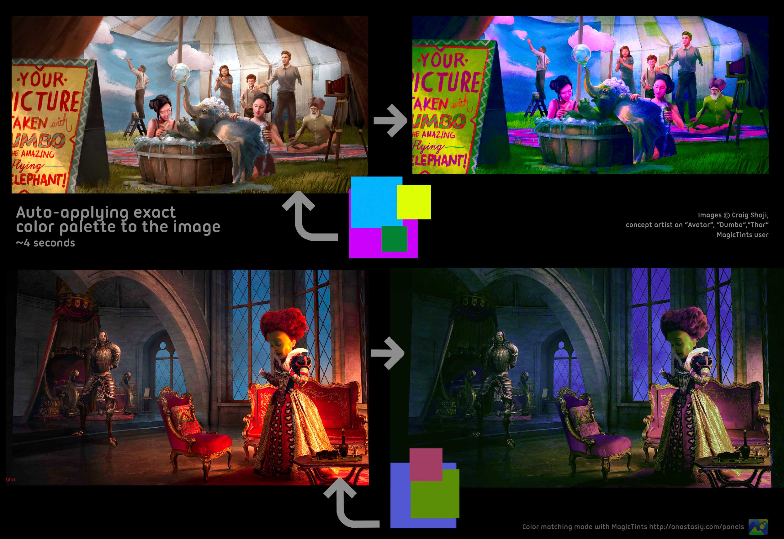 Auto-applying exact color correction to the image with MagicTints Auto-applying exact color correction to the image with MagicTints