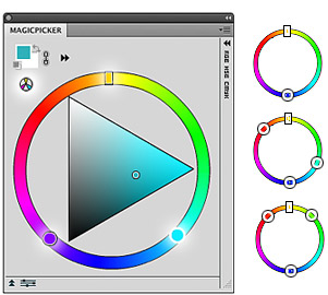 Photoshop MagicPicker color wheel with color schemes