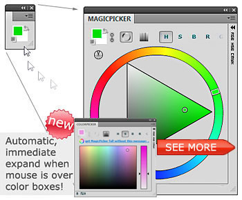 MagicPicker Color Wheel colorpicker panel for Adobe Photoshop CS5, CS4, CS3