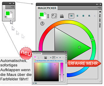 MagicPicker Farbrad colorpicker Panel für Adobe Photoshop CS5, CS4, CS3