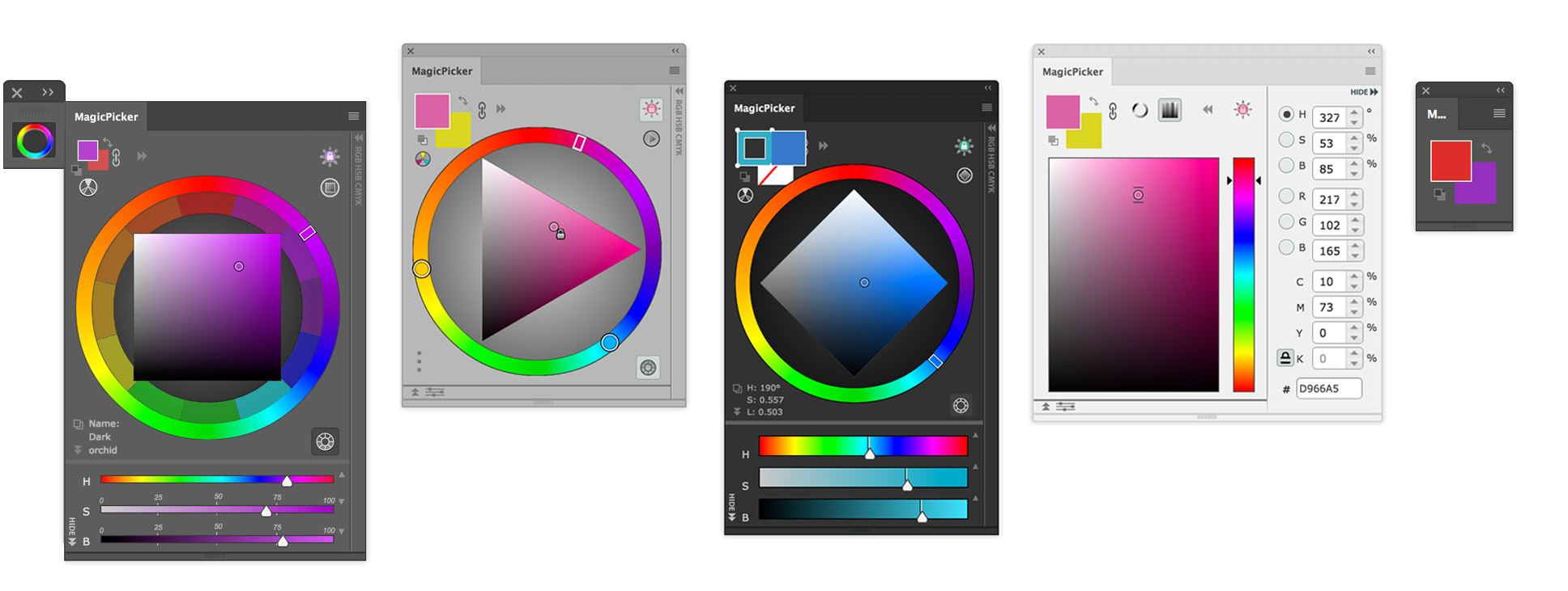 MagicPicker color wheel plugin for Adobe Photoshop and Illustrator MagicPicker color wheel plugin for Adobe Photoshop and Illustrator