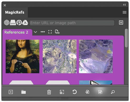 Insert layers from Photoshop document to MagicRefs panel Insert layers from Photoshop document to MagicRefs panel
