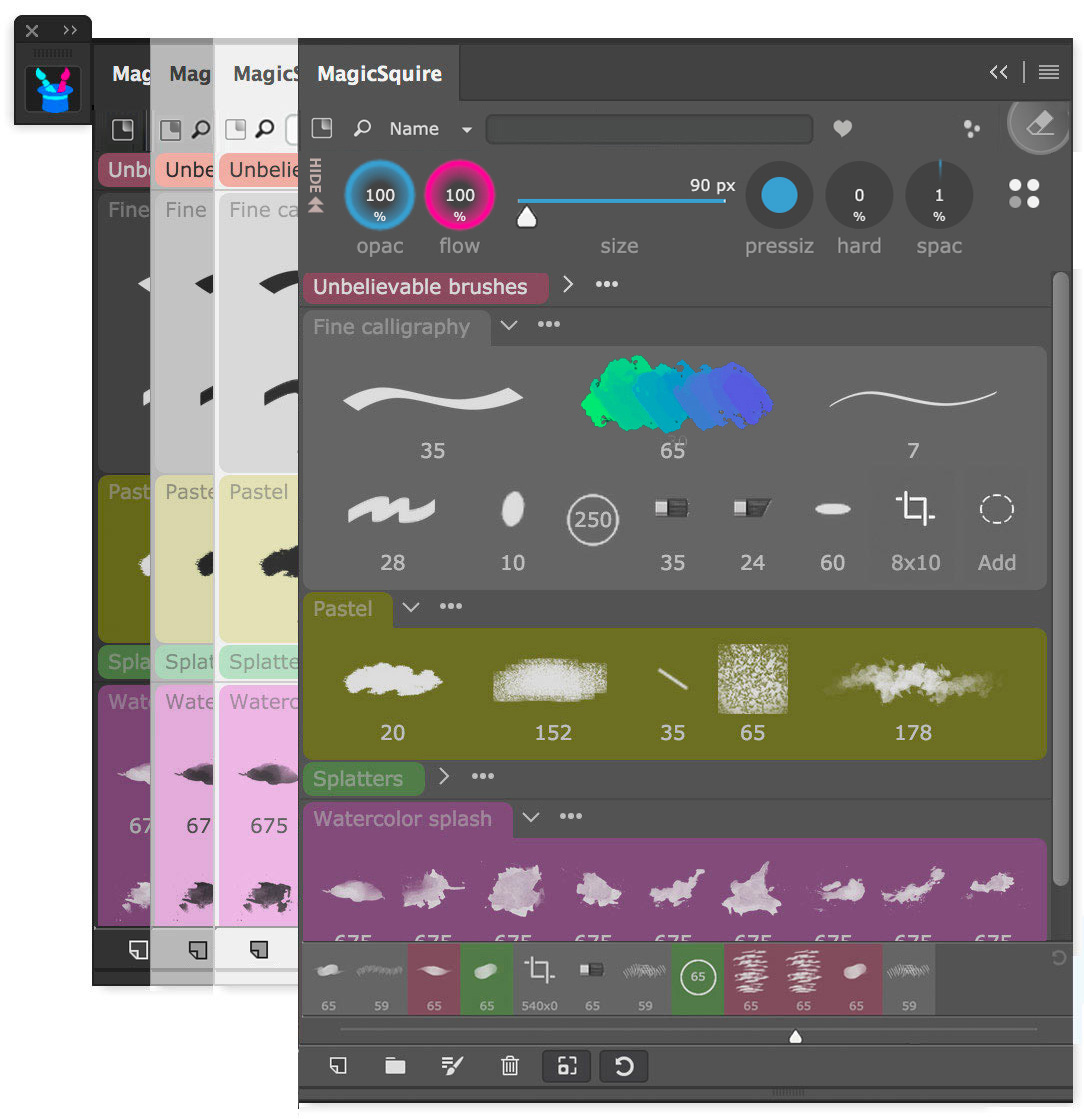 MagicSquire with Tool Presets, History and Thumbnail scaling activated