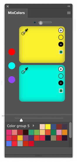 MixColors screenshot, minimal panel MixColors screenshot, minimal panel