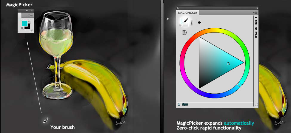New features of MagicPicker 1.1 color panel plugin for Photoshop CS3 and CS4