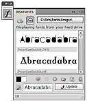 DiskFonts - hard disk font viewer inside Adobe Creative Suite! Download here