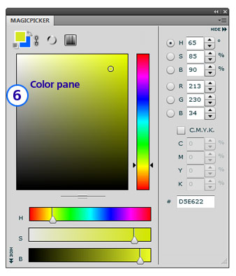 MagicPicker color pane area