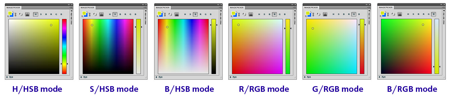 MagicPicker color pane modes MagicPicker color pane modes