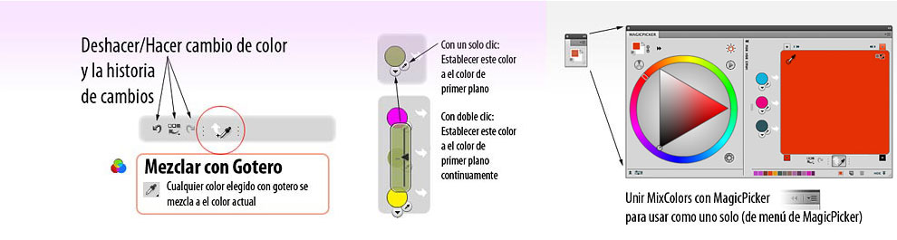 Todos funciones de MixColors - mezclador de colores para Photoshop