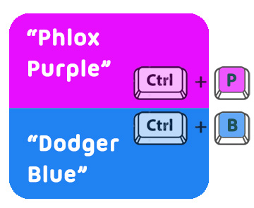 Auto-assign human readable names to colors and add shortcuts to them