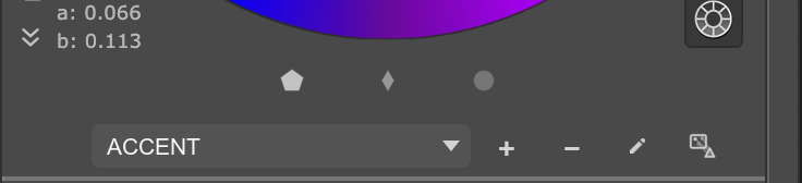 Create, select, rename, and manage MagicPicker Color Areas MagicPicker controls for selecting and managing Color Areas