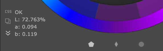 Pick and inspect colors in OKLab, OKLCH, and other color spaces MagicPicker OKLab values and color-space controls