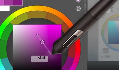 MagicPicker color-wheel picking with a stylus and Shift modifier MagicPicker color-wheel picking with a stylus and Shift modifier